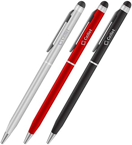 Pro Stylus Pen עובד עבור Samsung Galaxy Note 20+ 5G עם דיו, דיוק גבוה, צורה רגישה במיוחד וקומפקטית למסכי מגע [3 חבילה-שחור-אדום-סילבר]
